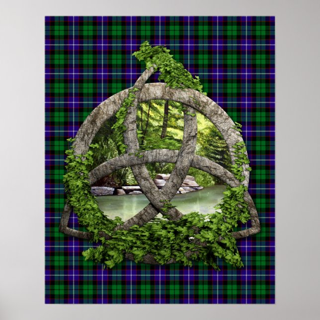 Clan Mitchell Tartan Celtic Trinity Poster (Front)