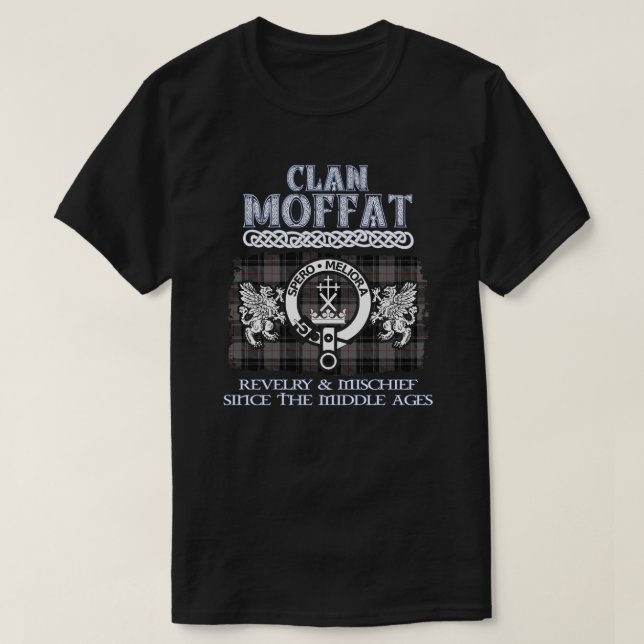 Clan Moffat crest Scottish clans Scottish surname T-Shirt (Design Front)