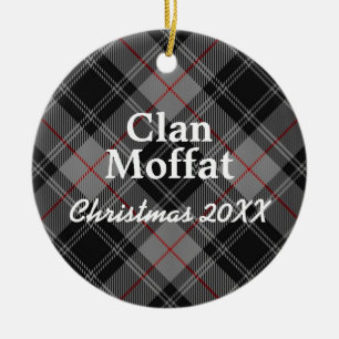 Clan Moffat Scottish Tartan Ceramic Tree Decoration