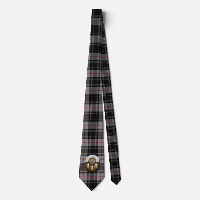 Clan Moffat Tartan And Sporran Tie (Front)