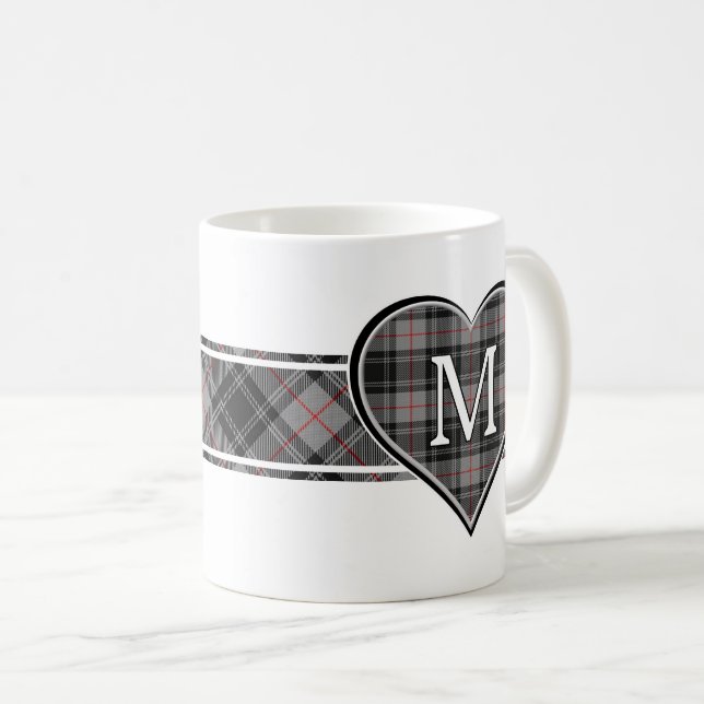 Clan Moffat Tartan Heart Coffee Mug (Front Right)