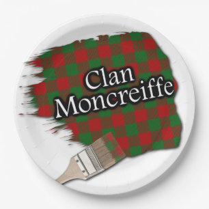 Clan Moncreiffe Scottish Tartan Paint Brush Paper Plate