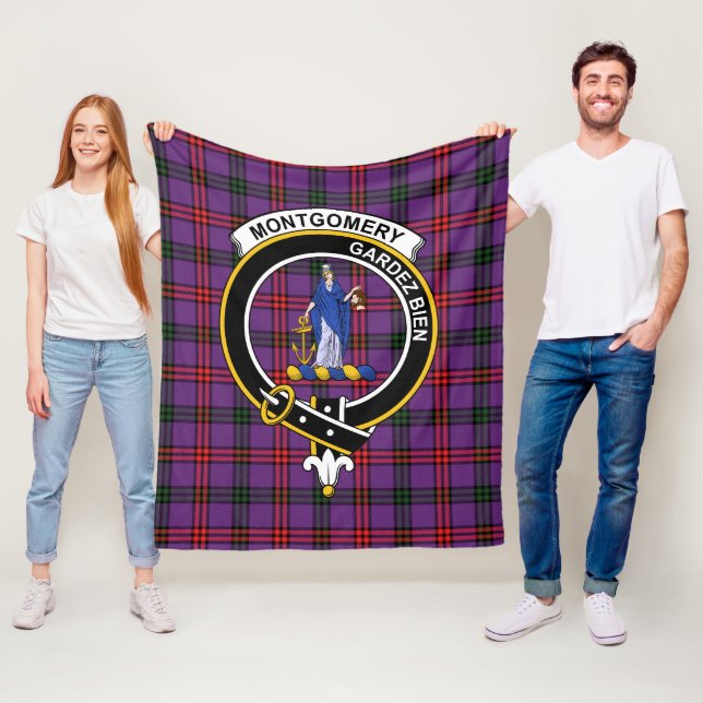 Clan Montgomery Modern Tartan Plaid Fleece Blanket (In Situ)