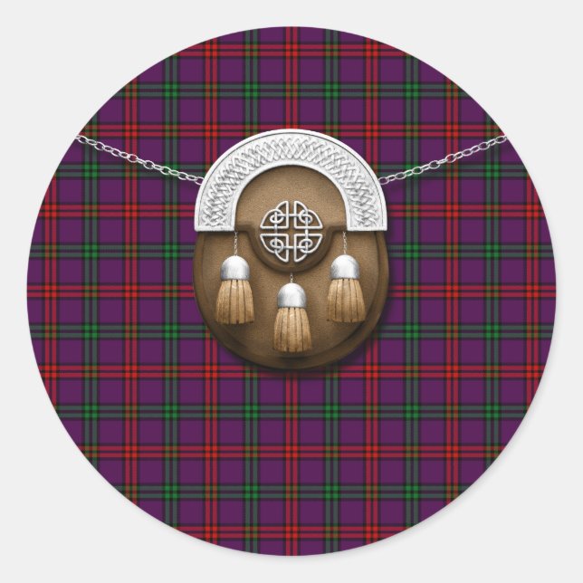 Clan Montgomery Tartan And Sporran Classic Round Sticker (Front)