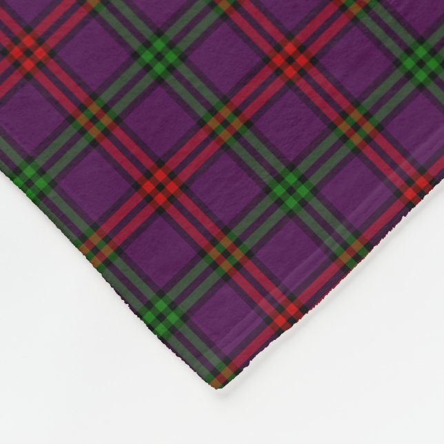 Clan Montgomery Tartan Purple Plaid Fleece Blanket (Corner)