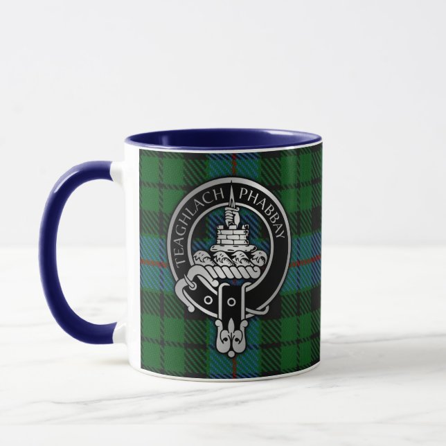 Clan Morrison Crest & Hunting Tartan Mug (Left)