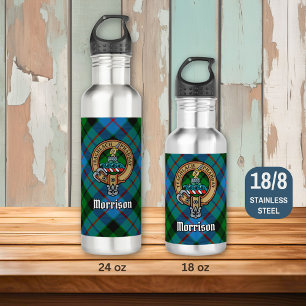 Clan Morrison Crest over Hunting Tartan 710 Ml Water Bottle