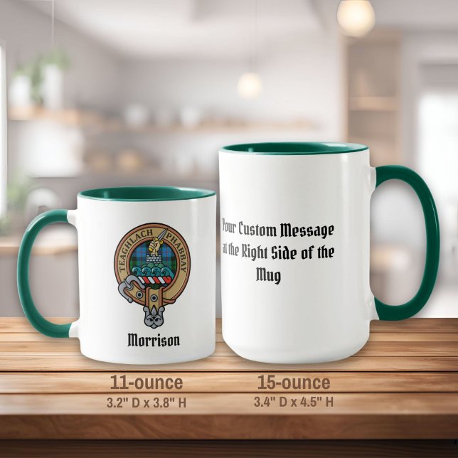 Clan Morrison Crest over Hunting Tartan Mug (Creator Uploaded)