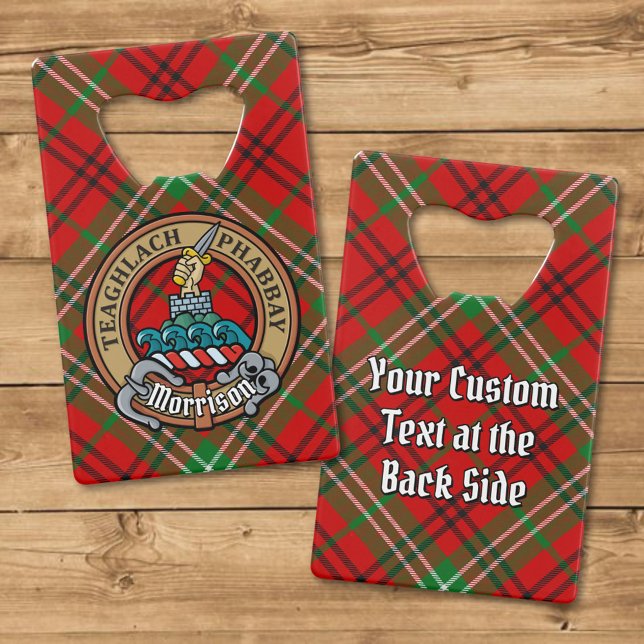 Clan Morrison Crest over Red Tartan (Creator Uploaded)