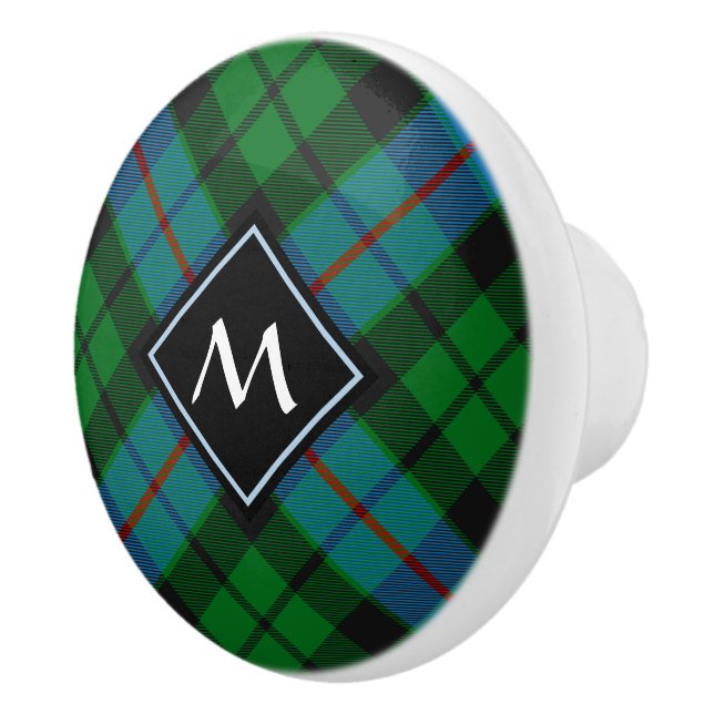 Clan Morrison Hunting Tartan Ceramic Knob (Right)