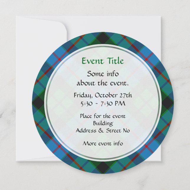 Clan Morrison Hunting Tartan Invitation (Back)