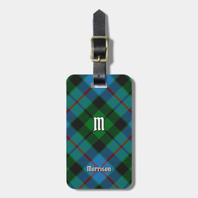 Clan Morrison Hunting Tartan Luggage Tag (Front Vertical)