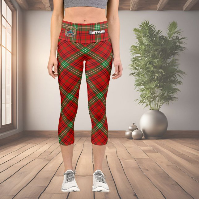 Clan Morrison Red Tartan Capri Leggings (Creator Uploaded)