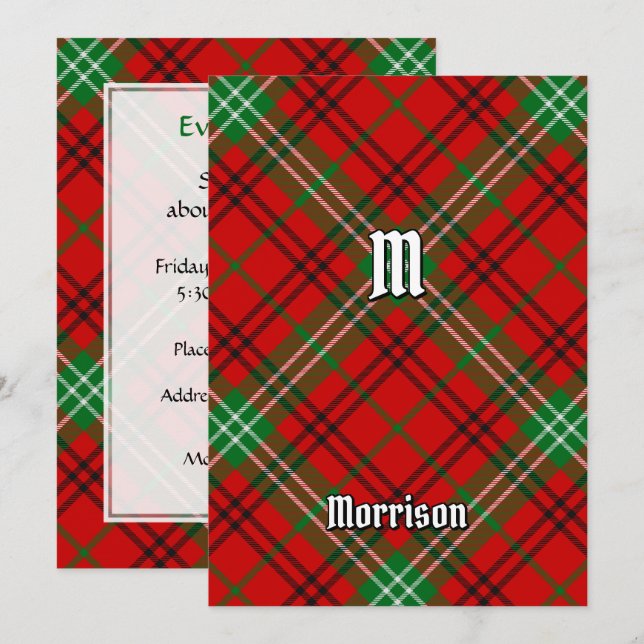 Clan Morrison Red Tartan Invitation (Front/Back)