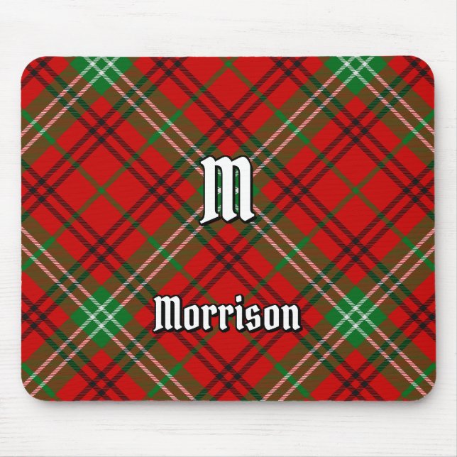 Clan Morrison Red Tartan Mouse Pad (Front)