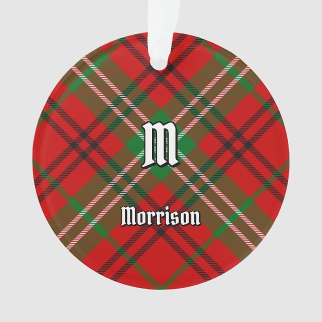 Clan Morrison Red Tartan Ornament (Front)