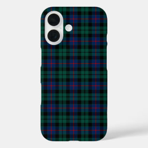 Clan Morrison Tartan Green and Blue Scottish Plaid iPhone 16 Case
