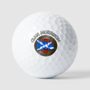 Clan Morrison Tartan Knot & Flag Golf Balls