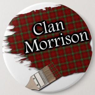 Clan Morrison Tartan Paint Brush 6 Cm Round Badge