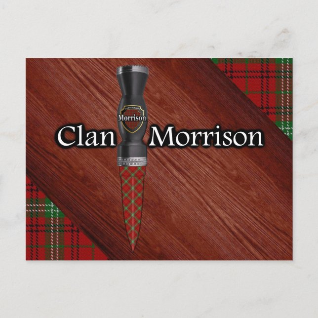 Clan Morrison Tartan Sgian Dubh Blade Postcard (Front)