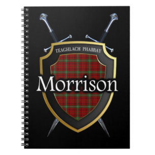Clan Morrison Tartan Shield & Swords Notebook