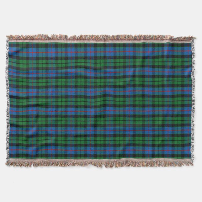 Clan Morrison Tartan Throw Blanket (Front)