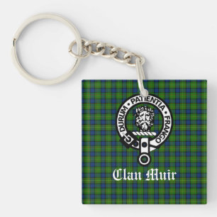 Clan Muir Crest Badge and Tartan Key Ring