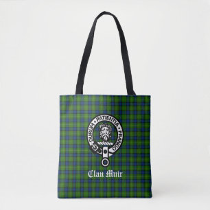 Clan Muir or More Crest Badge & Tartan Tote Bag