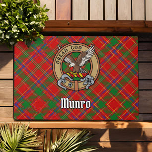 Clan Munro Crest over Tartan Doormat