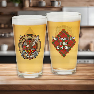 Clan Munro Crest over Tartan Glass