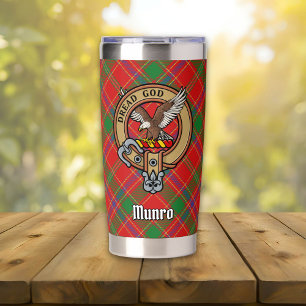 Clan Munro Crest over Tartan Insulated Tumbler