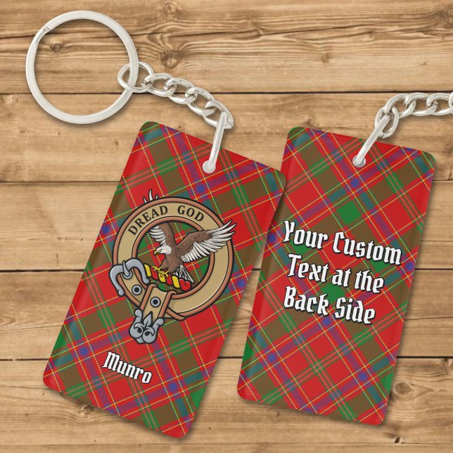 Clan Munro Crest over Tartan Key Ring (Creator Uploaded)
