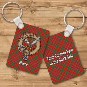 Clan Munro Crest over Tartan Key Ring