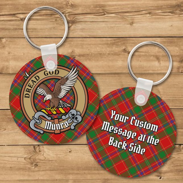 Clan Munro Crest over Tartan Key Ring (Creator Uploaded)