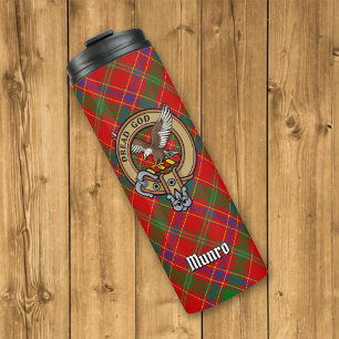 Clan Munro Crest over Tartan Thermal Tumbler