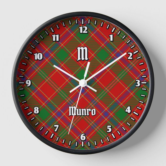Clan Munro Tartan Clock (Front)