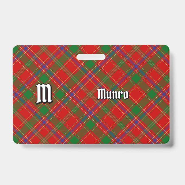 Clan Munro Tartan ID Badge (Front)