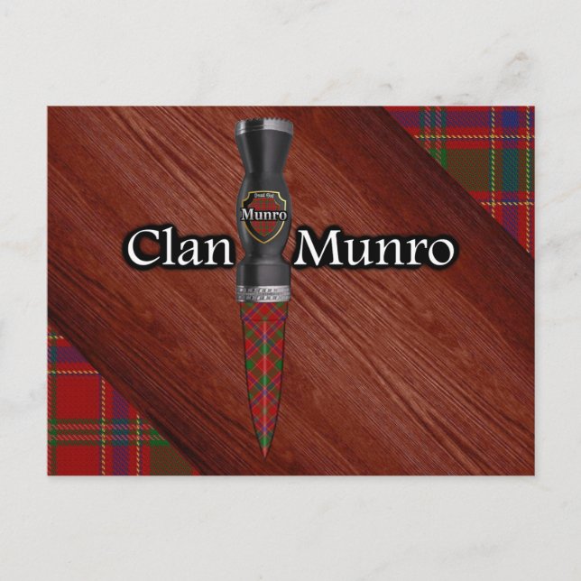Clan Munro Tartan Sgian Dubh Blade Postcard (Front)