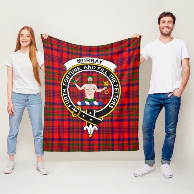 Clan Murray of Tulloch Tartan Plaid Fleece Blanket (In Situ)