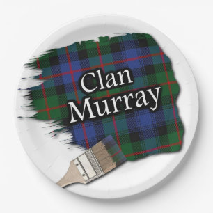 Clan Murray Scottish Tartan Paint Brush Paper Plate