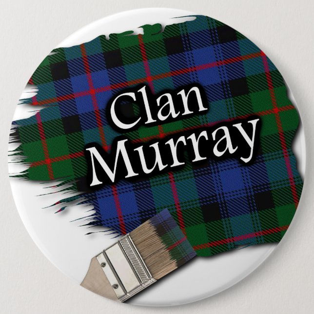 Clan Murray Tartan Paint Brush 6 Cm Round Badge (Front)
