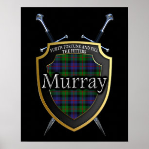 Clan Murray Tartan Shield & Swords Print