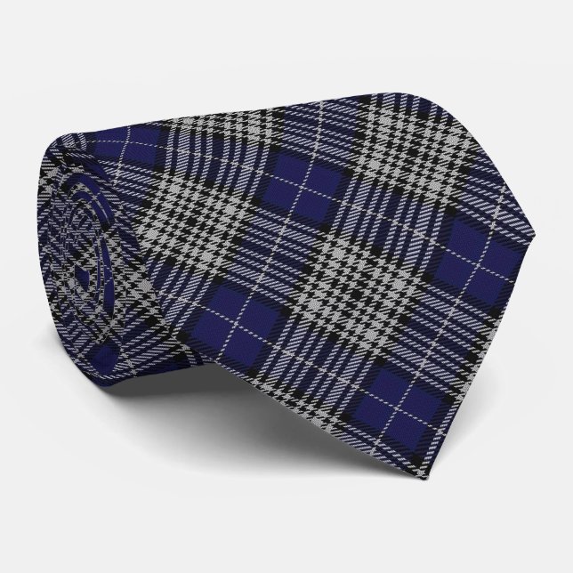 Clan Napier Letter N Monogram Tartan Tie (Rolled)