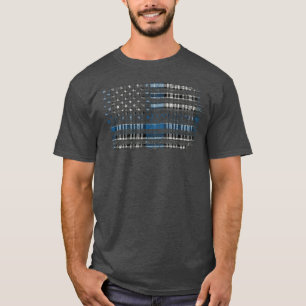 Clan Napier Scottish tartan US flag kilt Scotland T-Shirt
