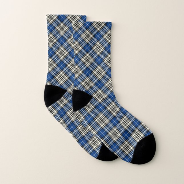Clan Napier Tartan Blue Plaid Socks (Pair)