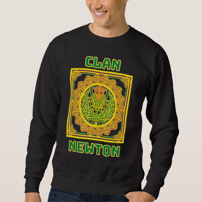 Clan Newton Scottish Celtic Thistle Sweatshirt (Front)