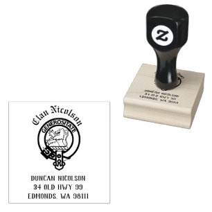 Clan Nicolson Crest Badge Customisable  Rubber Stamp