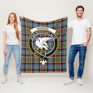 Clan Norvel Tartan Plaid Fleece Blanket