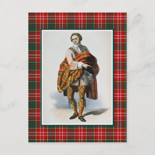 Clan Ogilvie Vintage Illustration Tartan Frame Postcard