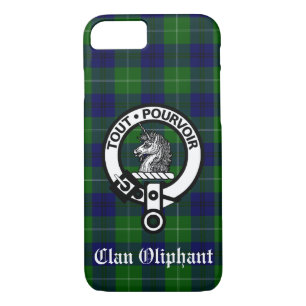 Clan Oliphant Crest Badge and Tartan iPhone 8/7 Case